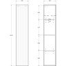 Шкаф подвесной BELBAGNO UNO-1600-1A-SC-AO 330x300x1600